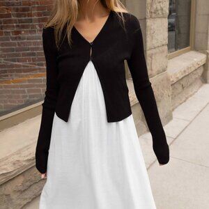 OAK + FORT CROPPED LONG SLEEVE CARDIGAN